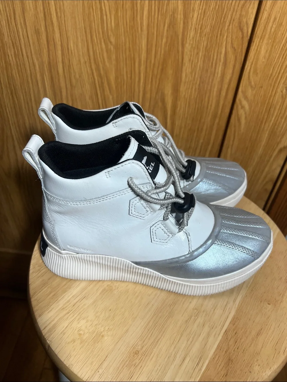 Sorel Gray & White Women's Duck Boot Sneakers
